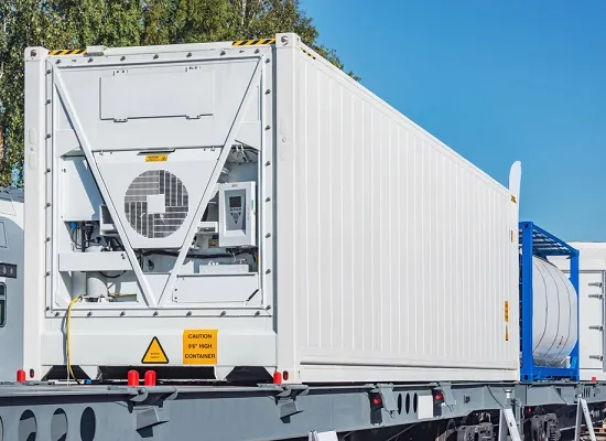 Refrigerated container being ready to be attached to a Massachusetts trucking company